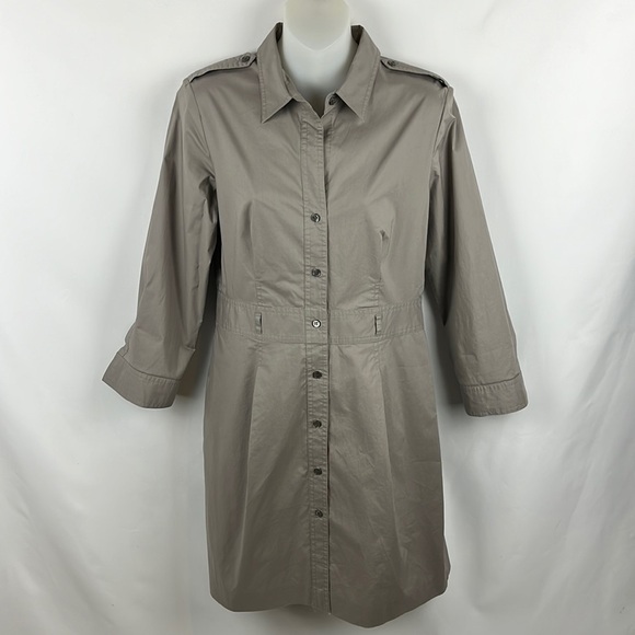 Theory Savita Gray Button-Down Shirt Dress Size 6 - Picture 3 of 13